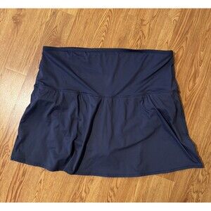 Lands End Swimsuit Skirt Bottom Size 26W Navy Blue Built In Briefs Modest